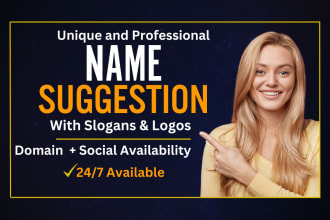 create business, company, brand, names with slogan
