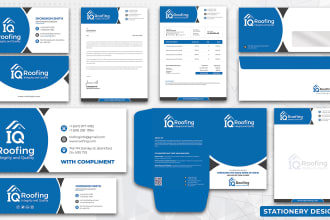 design brand logo with corporate identity, business cards and stationery items