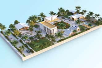render architectural site plan, master plan, landscape plan