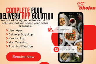 develop food delivery app or food delivery single or multi restaurant website