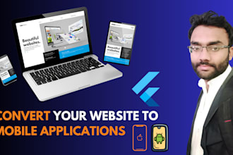 convert website to mobile apps android app  using flutter in webview