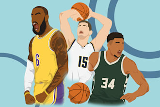 draw minimalist sport illustration