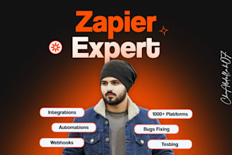 setup any kind of zaps, integrations, automations in zapier