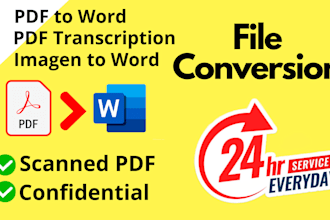 convert pdf to word, excel or scanned pdf