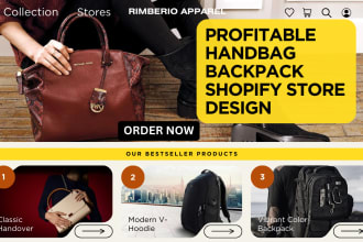 design profitable backpacks store handbag shopify website bag store