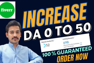 do seo, increase domain authority upto 50 plus