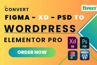 convert figma to wordpress or xd, PSD to wordpress with elementor pro