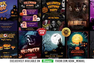 design a halloween flyer, poster within in 24 hours