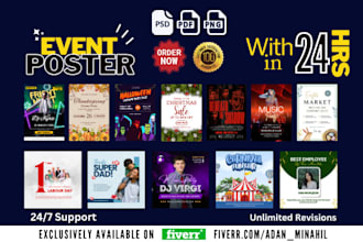 design a flyer, poster design for your business in 24 hours