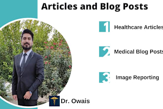 write medical articles, health care blogs and research as a doctor