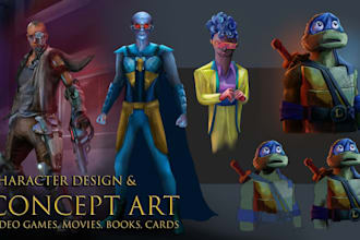 draw character game concept art