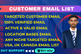 provide niche targeted customer email list for email marketing