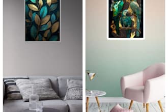 create amazing  modern realistic  canvas wall art mockups