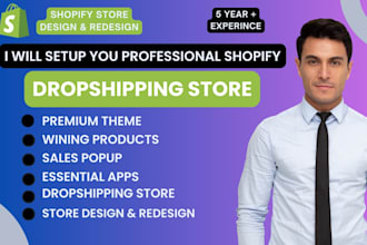 build a professional shopify dropshipping store that is ready to generate sales