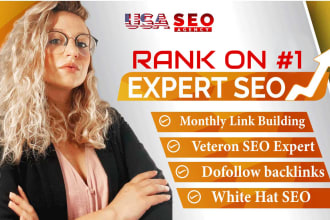 do complete monthly off page SEO service with high authority white hat backlinks