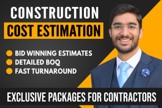 do professional construction cost estimation and material take off