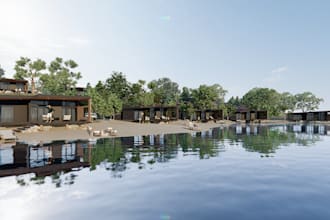 design resort site plan,master plan, consept, landscape render