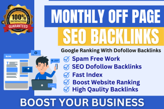 do monthly off page SEO service high quality dofollow backlinks link building