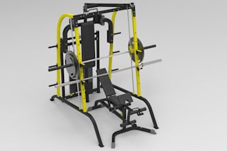 design gym equipment on 3d