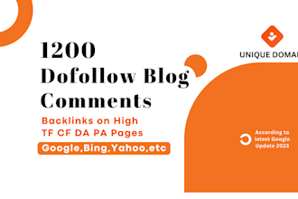 do 1200 unique domains blog comments SEO backlinks