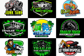 design junk removal, hauling, recycling and trash bin cleaning logo