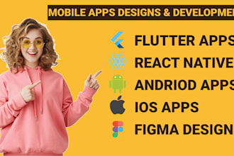 build mobile app in flutter react native for IOS and android