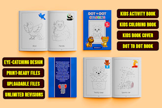 do kids activity book children coloring book and book cover design for KDP