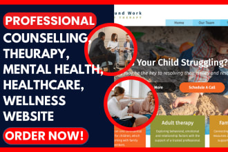design counselling website, mental health, healthcare, therapy website