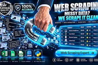 do data scraping and web scraping into excel, CSV or google sheets