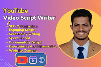 be your youtube video script writer and will do script writing