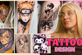 draw an anime style tattoo of your waifu or husbando