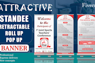 design attractive standee, roll up banner, pop up banner