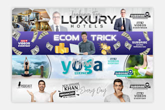 design a youtube, facebook banner and channel art design