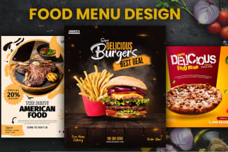 design food and beverage flyer, brochure and menu
