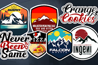 design badge, patch, circular round logo and sticker