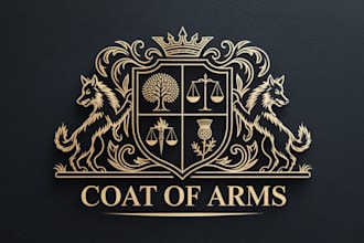 design a custom coat of arms logo with unique heraldic details