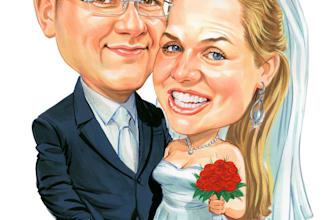 draw your wedding caricature