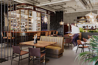 do 3d interior design, house, restaurant