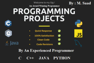 do c, cpp, python and java programming projects and game developments
