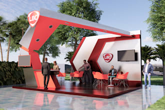 design an exhibition stand, display stand, stall, or kiosk