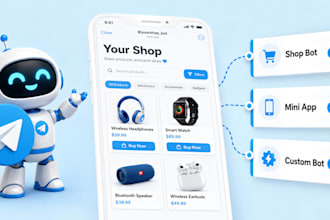 build telegram mini app, shop bot, custom bot, webapp