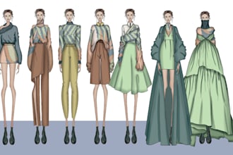 draw a fashion illustration or sketch