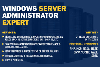 be your professional windows server administrator mcp mcse mcsa certified