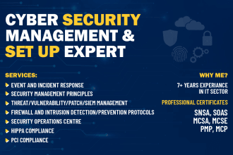 help you to set up and manage cyber security operations center