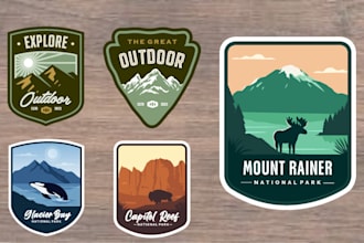 design patch badge circular round logo sticker or any graphic design work