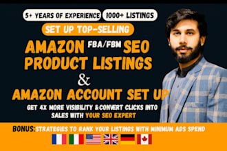 set up amazon fba fbm product listings for pl, SEO amazon listing optimization