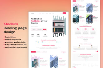 do modern ui ux landing page and website design in figma