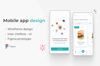 do mobile app ui ux design or figma design with app prototype