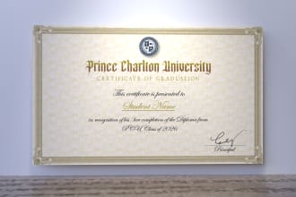 design diploma certificate, award certificate or gift certificate