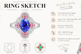 sketch ring design, draw ring jewelry